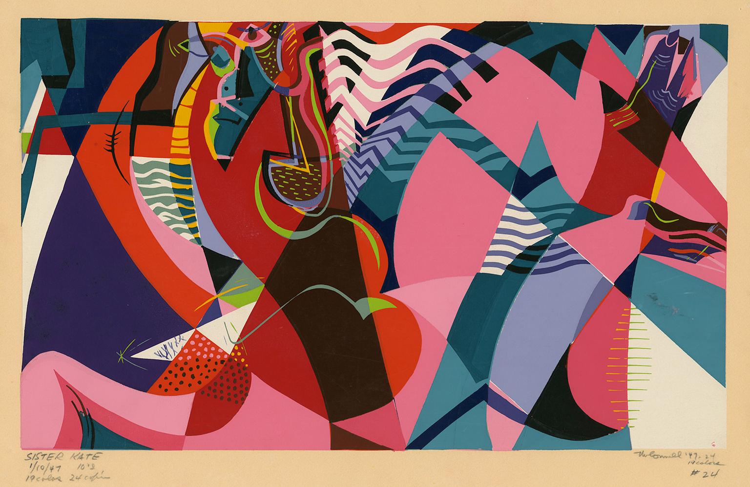 James Houston McConnell Abstract Print - Sister Kate — Mid-century, Jazz-inspired Modernism