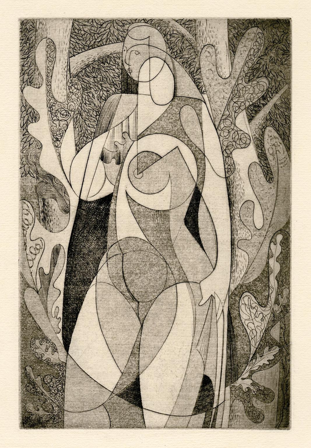 Russell T. Limbach Nude Print – Modernistischer modernistischer Akt Atelier 17