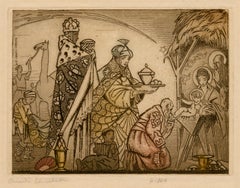 Antique Adoration of the Magi Nativity Scene —Christmas