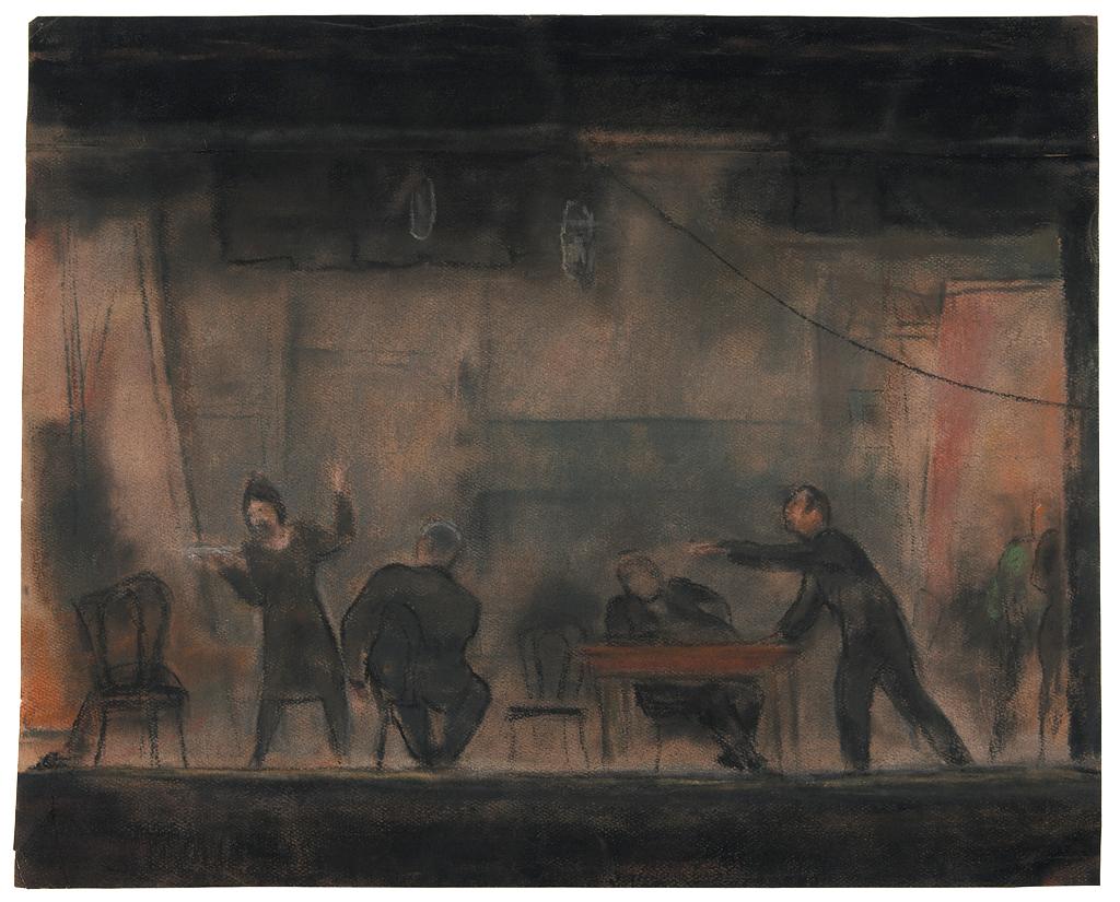 Robert Philipp Figurative Art - Rehearsal, "Long Day's Journey Into Night" — Mid-Century American Impressionism