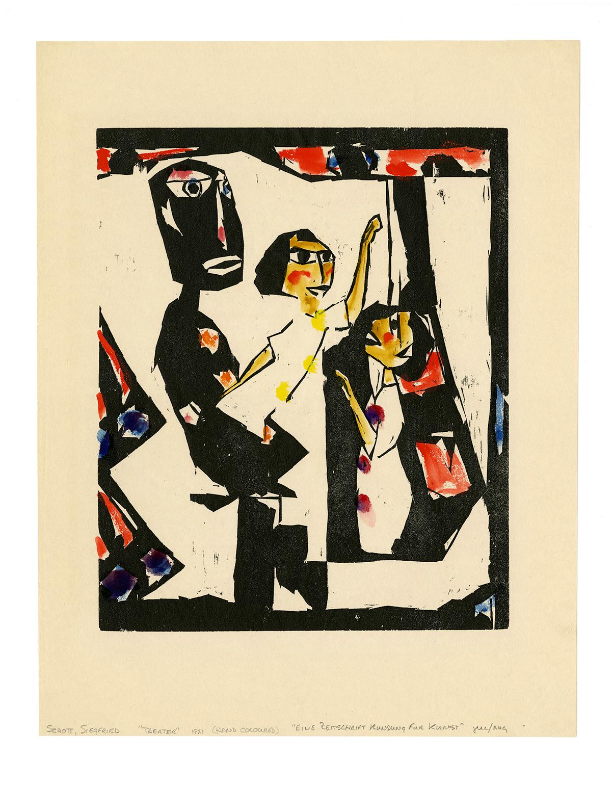 'Theater' — 1920s German Expressionism - Print by Siegfried Schott