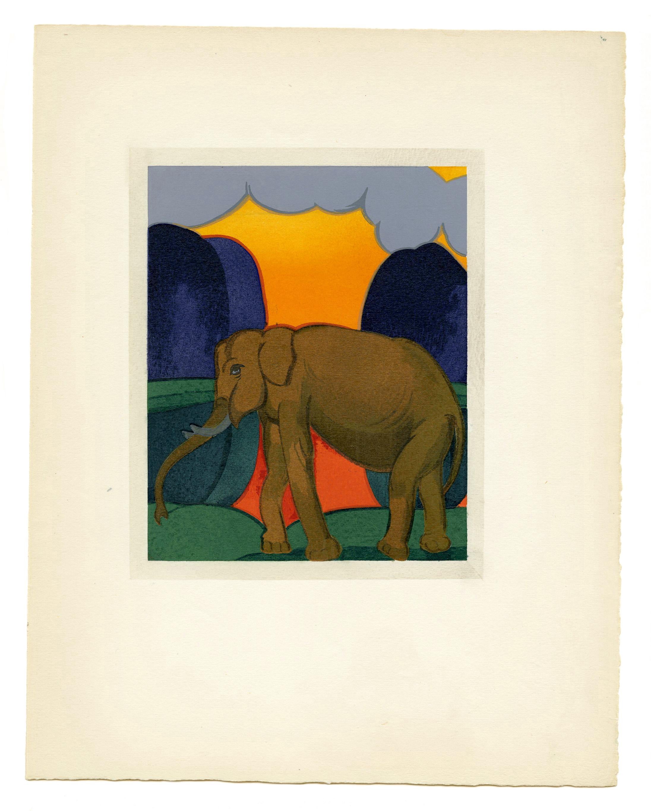 The Elephant – Print von Simon Bussy