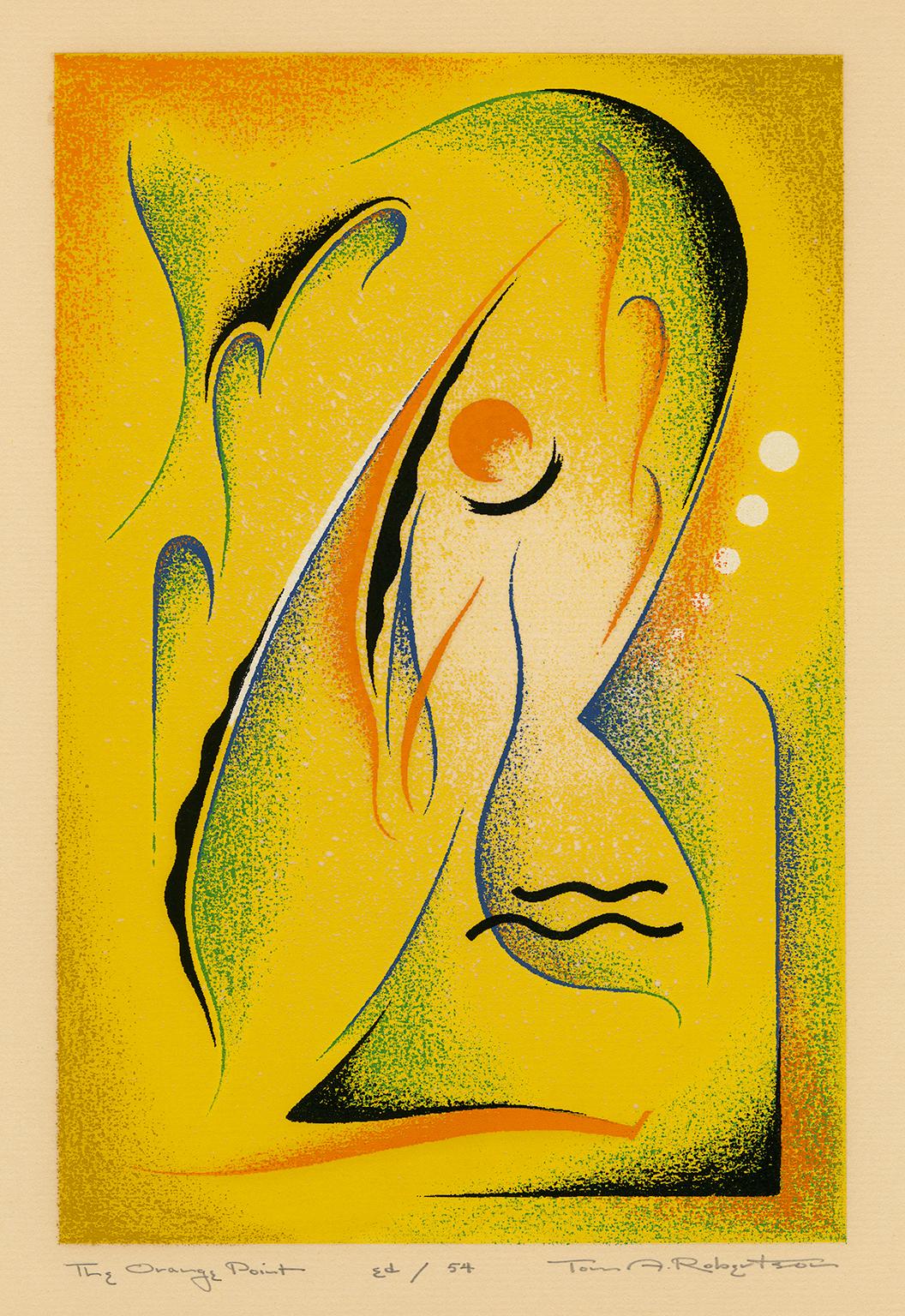 Thomas A. Robertson Abstract Print – The Orange Point" - Moderne Mitte des Jahrhunderts