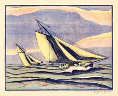 Course dans la tempête" - Coupe de l'America, 1885