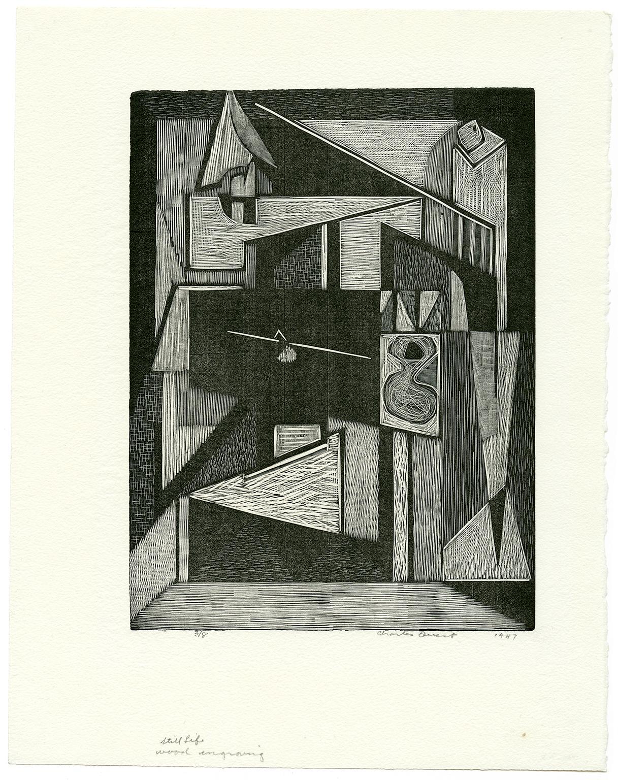 Stillleben - Moderne Mitte des Jahrhunderts – Print von Charles Quest