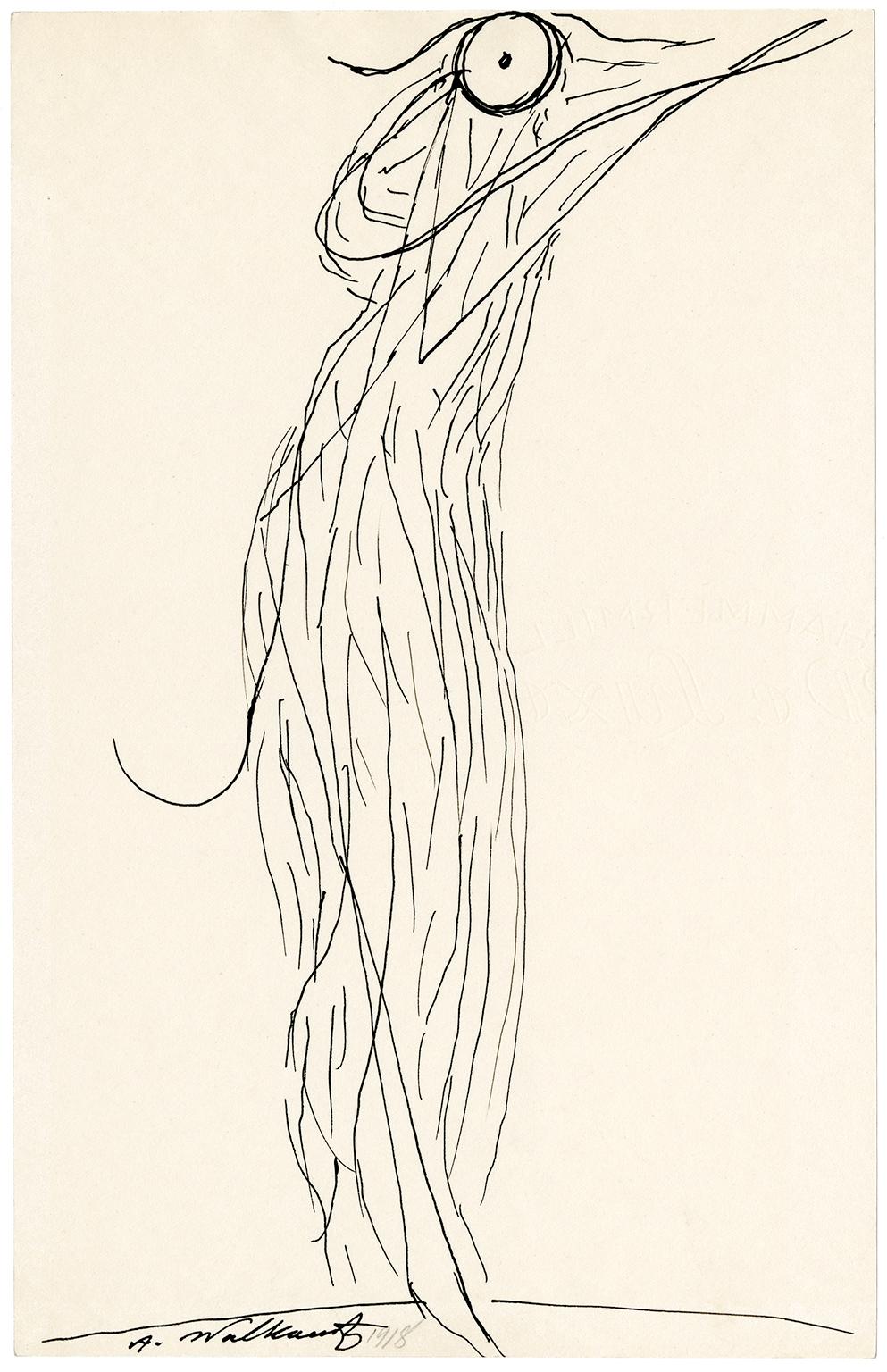 Abraham Walkowitz Abstract Drawing - Untitled (Figurative Abstraction of Isadora Duncan #2)