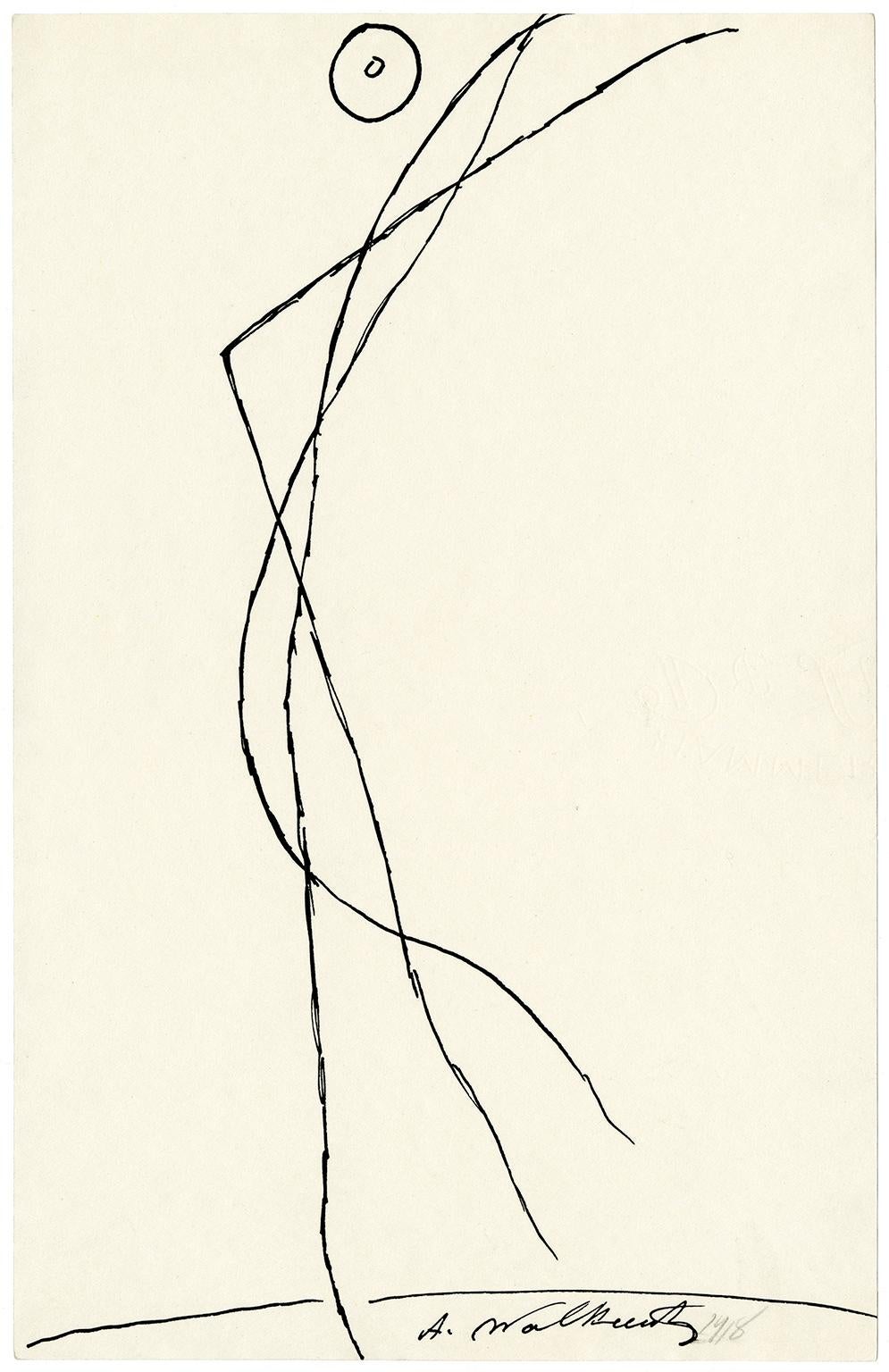 Abraham Walkowitz Figurative Art - Untitled (Figurative Abstraction of Isadora Duncan #4)