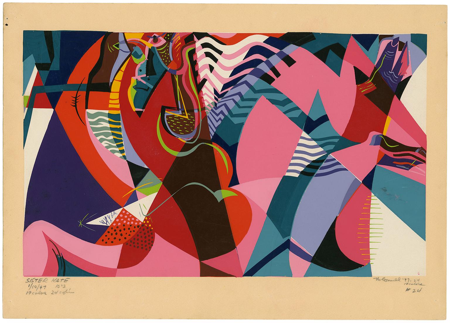 Mid-Century-Mid-Century, von Jazz inspirierter Modernismus, Schwester Kate – Print von James Houston McConnell