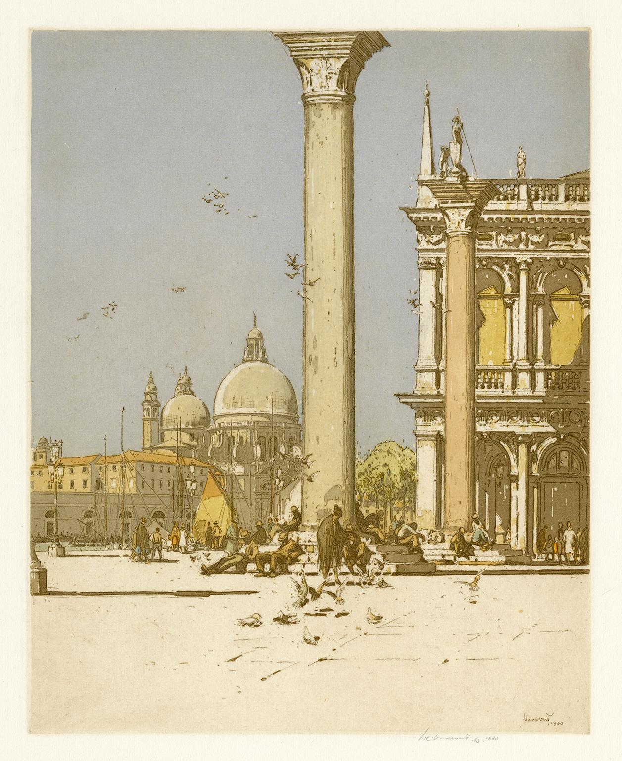Landscape Print Jan C. Vondrous - Piazzetta, Venise