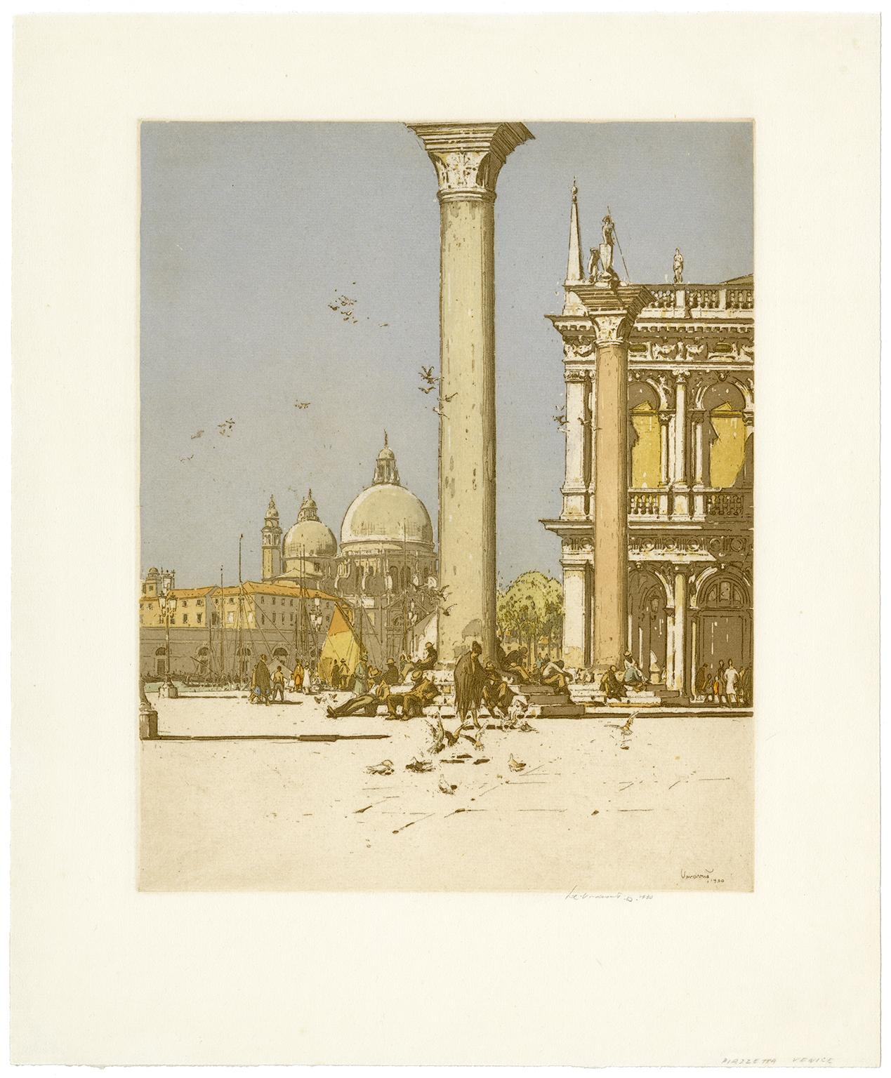 Piazzetta, Venise - Print de Jan C. Vondrous