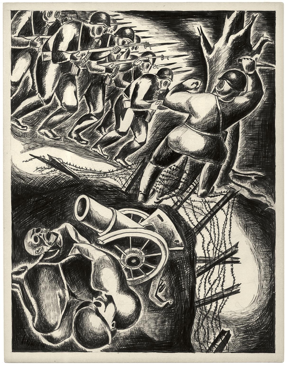 Death March — Spanish Civil War, Anti-fascism - Art by Leon Bibel