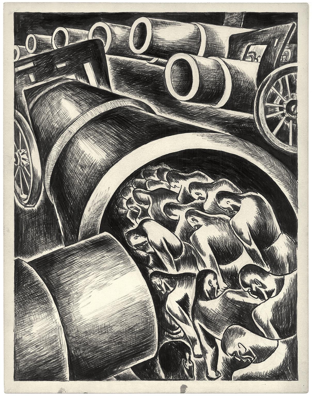 War Machine     — Spanish Civil War, Anti-fascism - Art by Leon Bibel