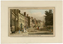 Broadway from the Bowling Green, 1828   — early New York City, hand-coloring