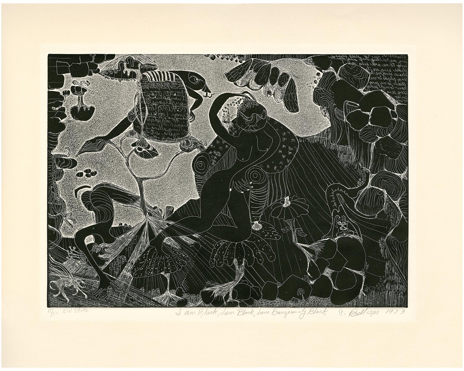 I Am Black, I Am Black, I Am Dangerously Black — African-American artist - Print by Camille Billops