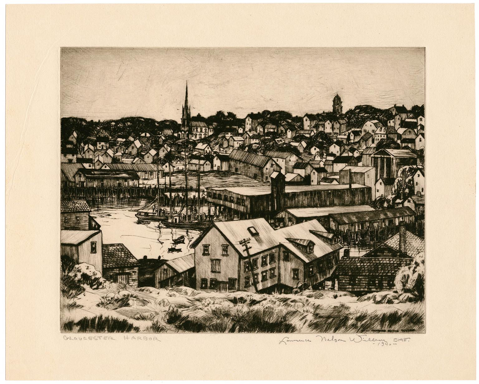Gloucester Harbor - Print by Lawrence Nelson Wilbur