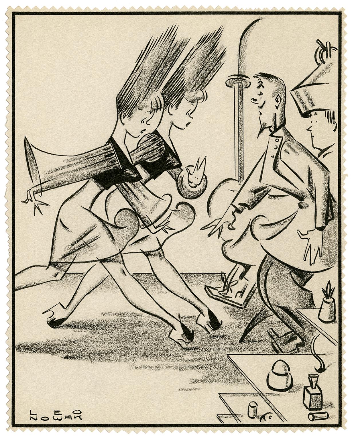 Hairdresser — vintage drawing, original 'Superman' artist