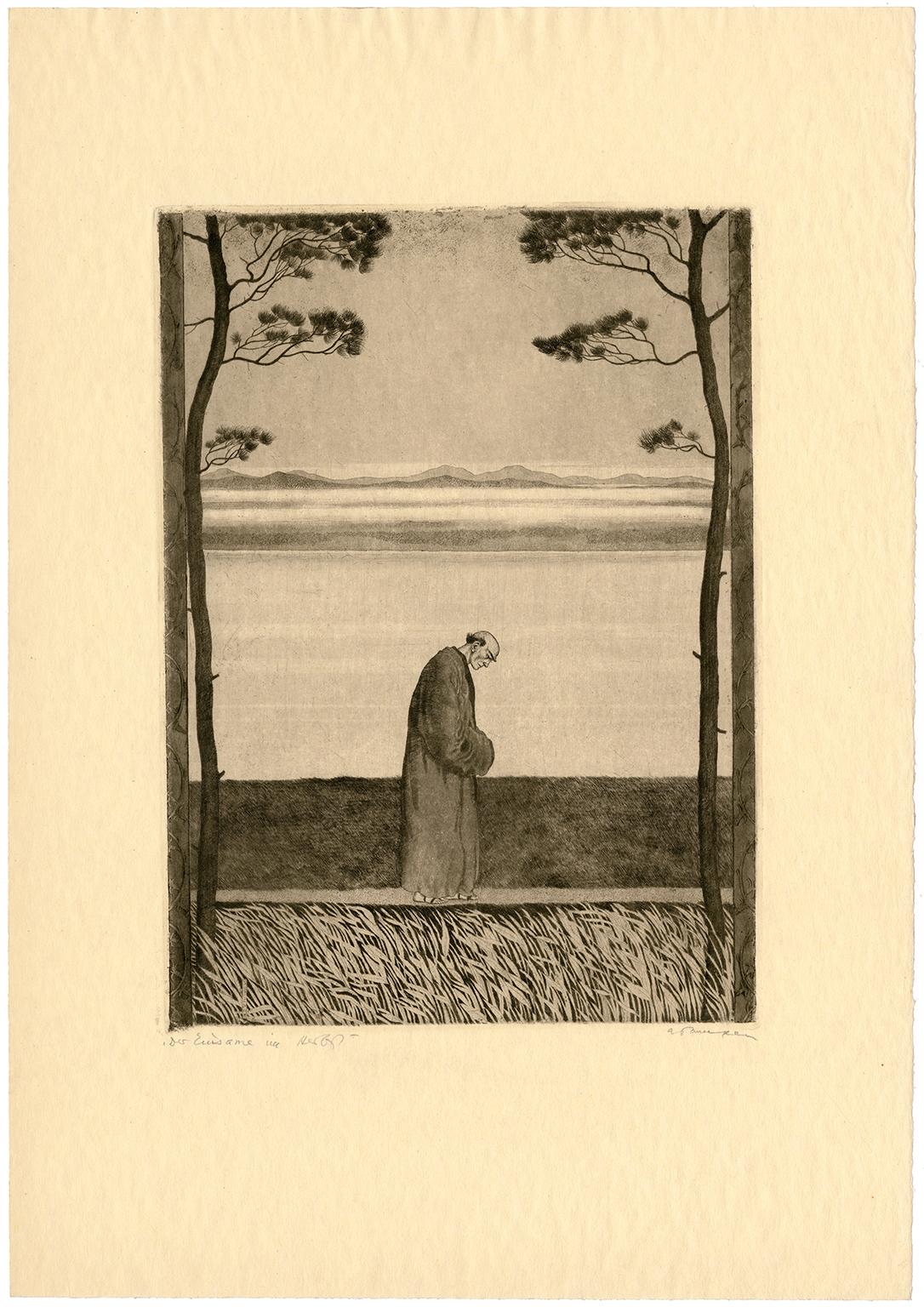 The Solitary One in Autumn—after Gustav Mahler's 'The Song of the Earth' - Print by Arthur Paunzen