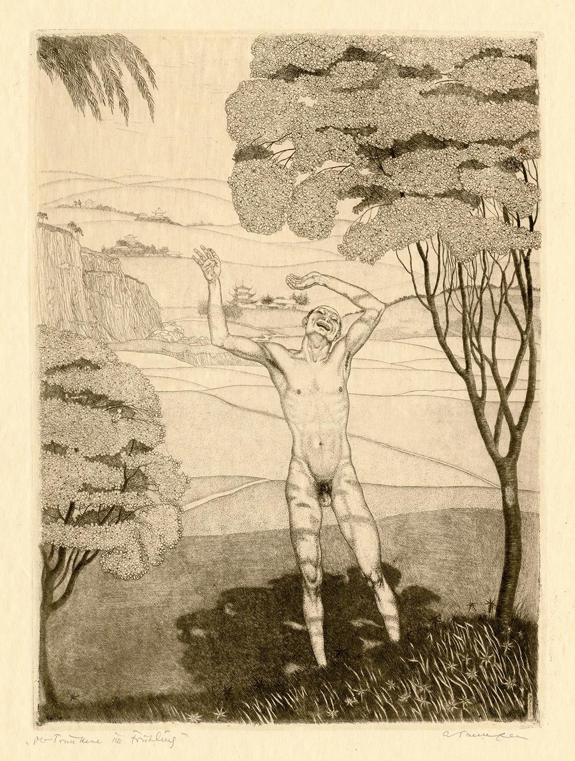Arthur Paunzen Figurative Print - The Drunkard in Spring —after Gustav Mahler's 'The Song of the Earth'
