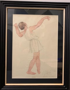 ""Tanz"" Tanz, 1943, Isadora Duncan, Ballett, Weiß, Rose cm. 28 x 38