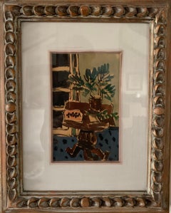 "" Innenraum mit Pflanze" Aquarell 1934 cm. 13 x 21