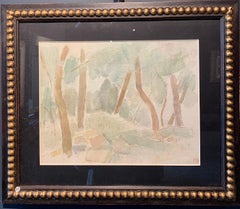 "undergrowth" forest, trees, greenery 1929 watercolor cm. 36,5 x 26,5