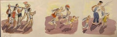 "Summer games"Games, children, fairy tales, summer, fun Guache cm. 29 x 10, 1960