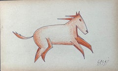 "Futurist horse" Pastel and China cm.21 x 13 Framed cm. 40 x 31  1925, Curiositie