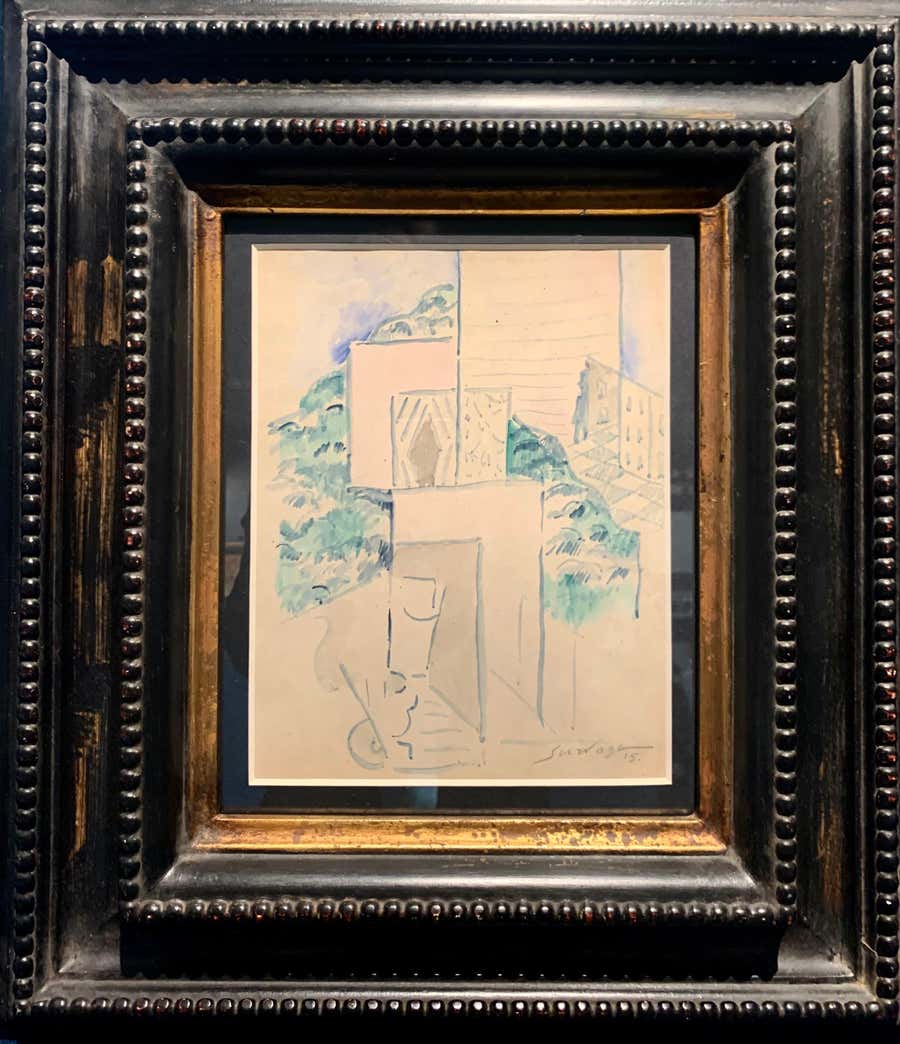 "Paysage Cubiste" Watercolor 1915 cm. 23, 5 x 18, 5 Cubism