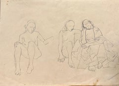 « Trois figurines en crouching » Crayon sur papier cm. 25 x 35, personnalisation gratuite