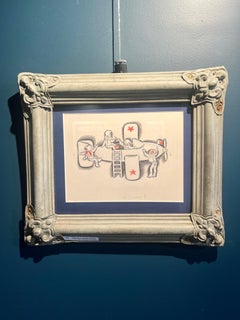 " Little pilots" Gouache and ink cm. 24 x 18  1982