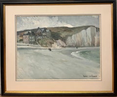"Petit Dalles beach "Normandy France Gouache cm. 34 x 45 1940