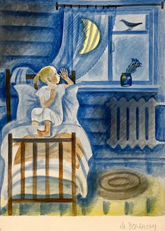 "Les contes de Masha" aquarelle cm. 17 x 22 1970