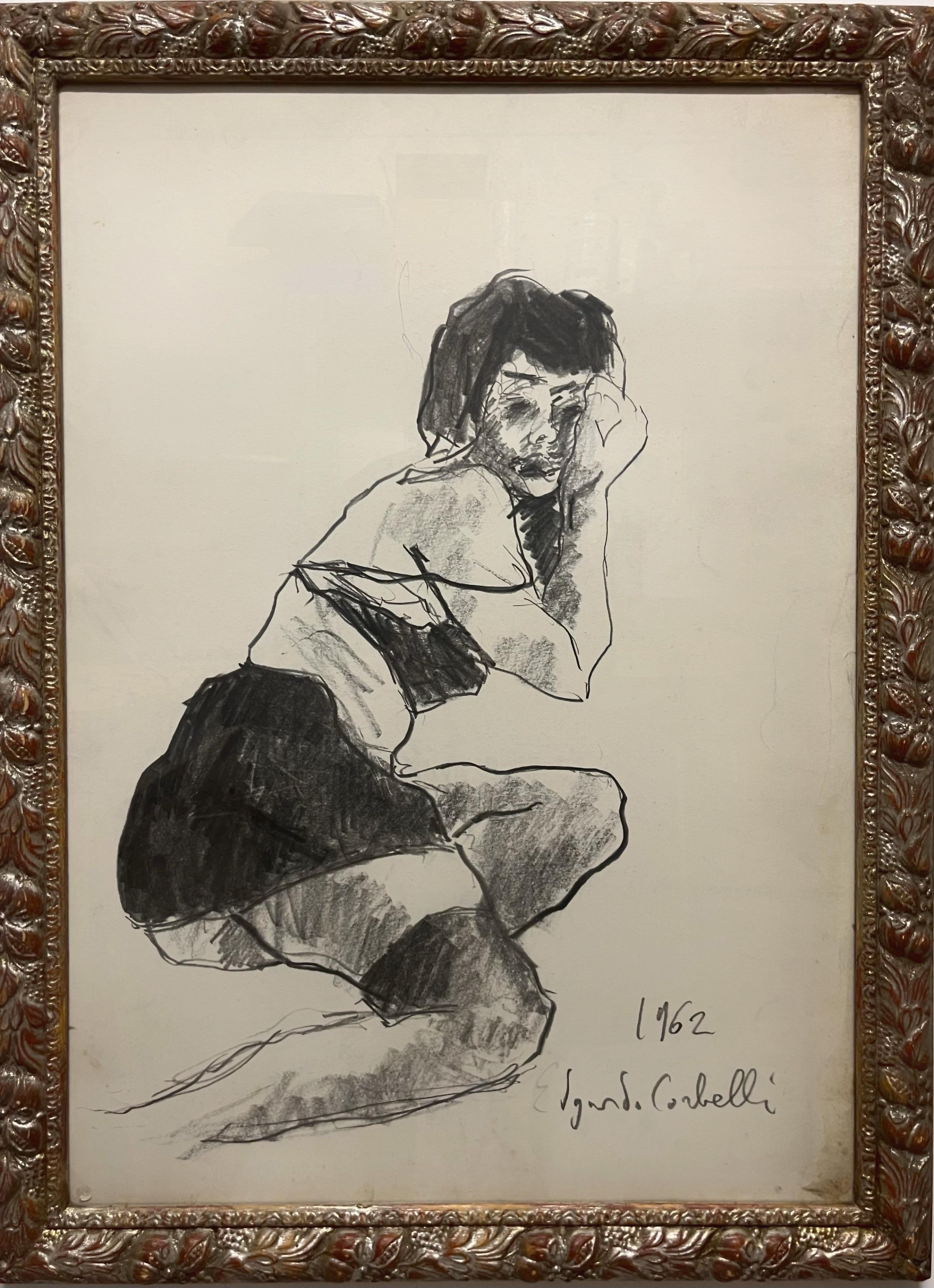 Edgardo Corbelli Nude – Matita „Modella“ Maße: 50 x 70  1962