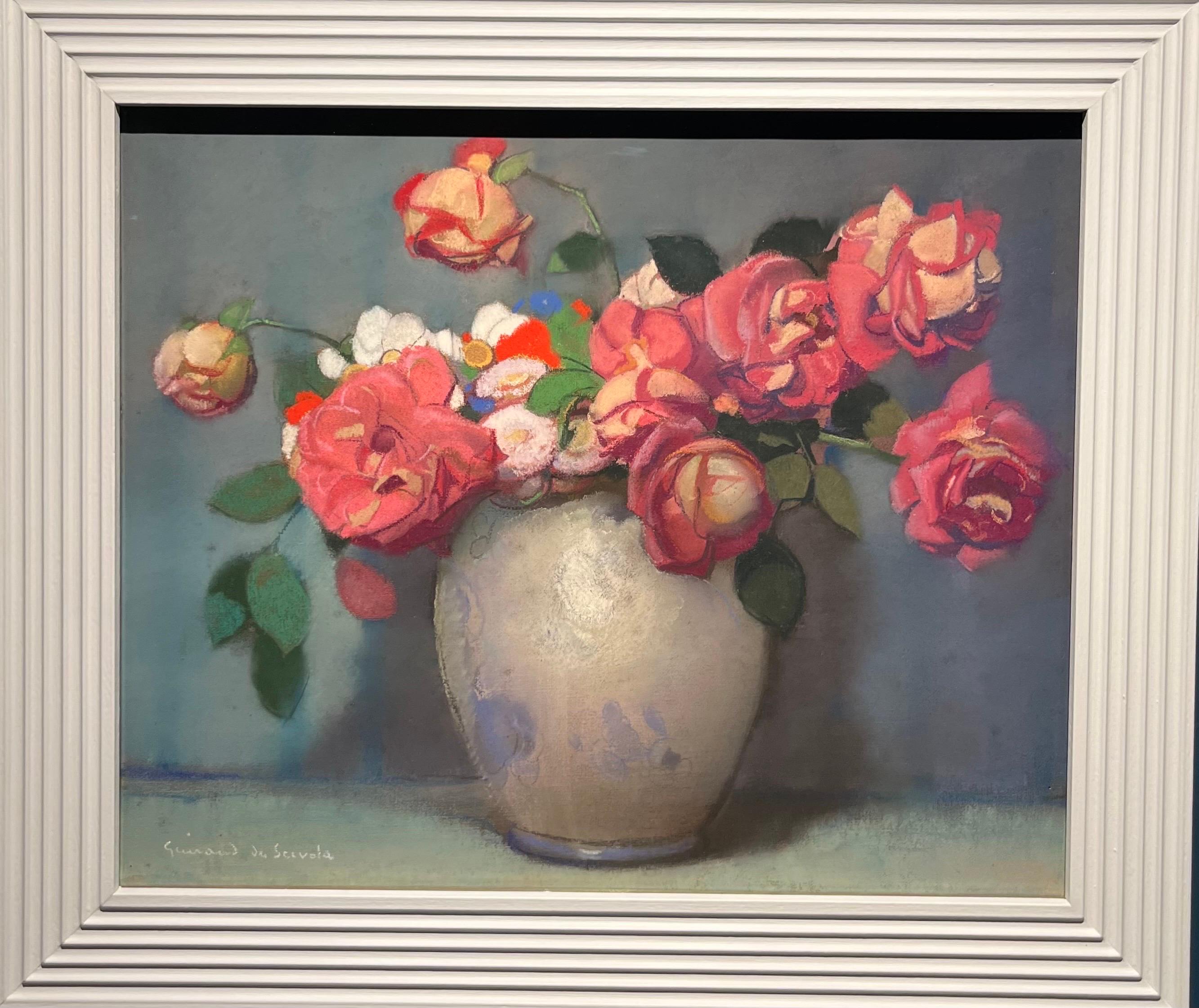 Lucien-Victor Guirand de Scévola Still-Life - "Bouquet de fleurs" Pastello cm. 36 x 45   1910  ca