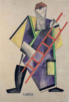 "Vestuario teatral costruttivista"    acquerello e china  cm. 26 x 38   1920 ca