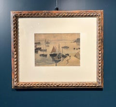 "ritorno dalla pesca" Acquarello cm. 22 x 29  1930 ca