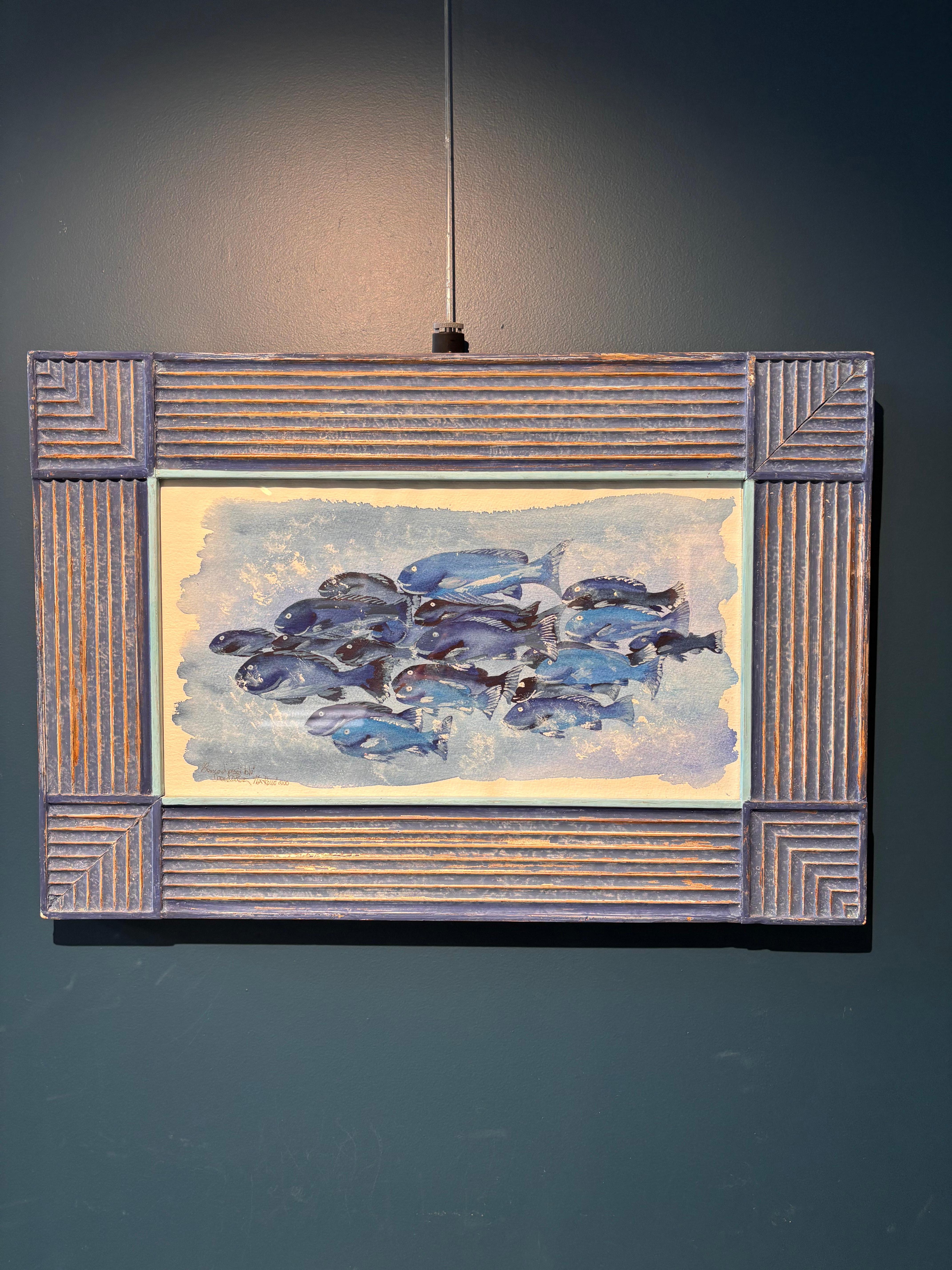 Opera on the colors blue and azure
Original deco frame
