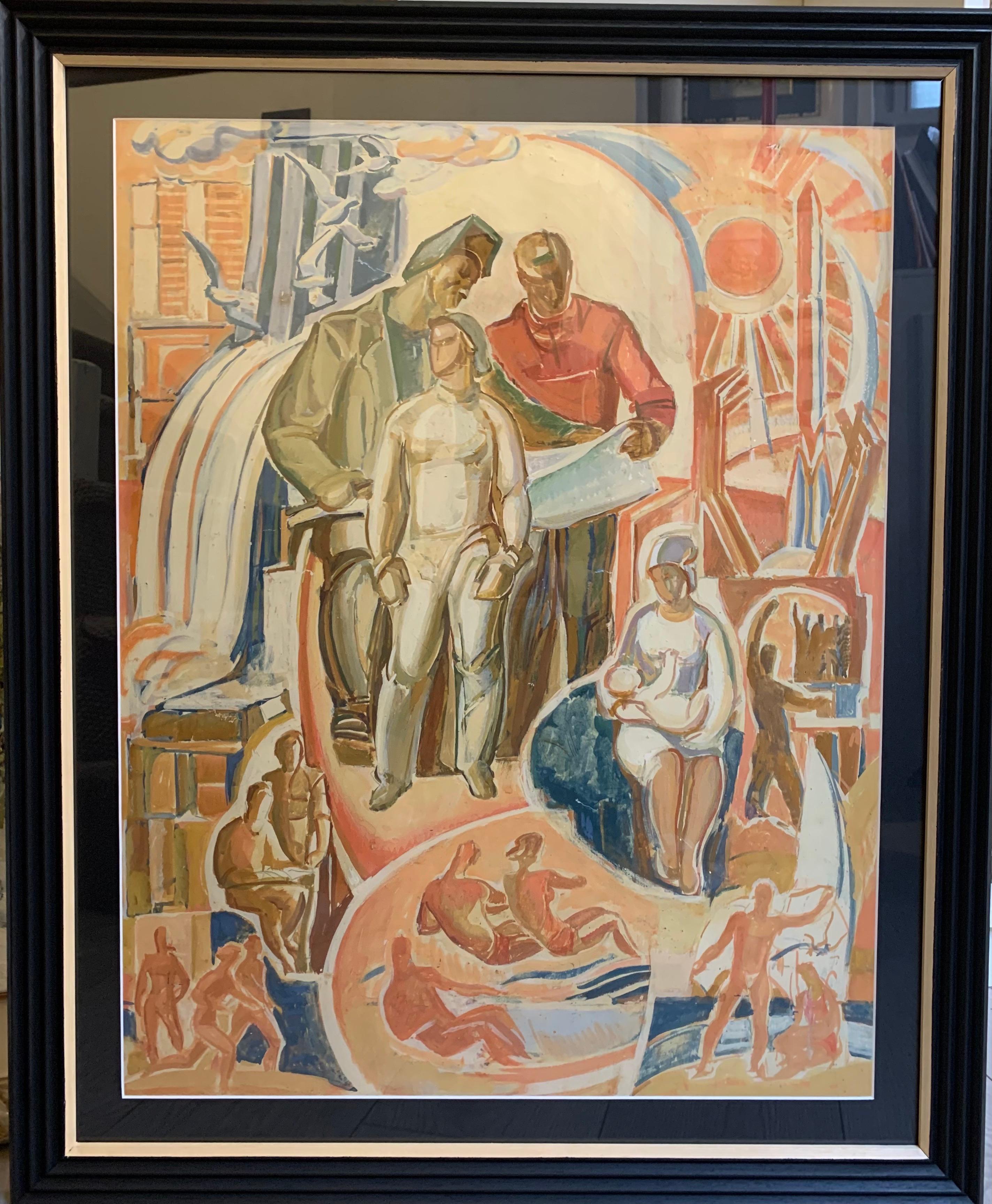 Large Dibujos y acuarelas figurativos