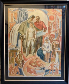 "Studie für die Dekoration der Moskauer Metrostation" Kievskaya Tempera, Realer Sozialismus