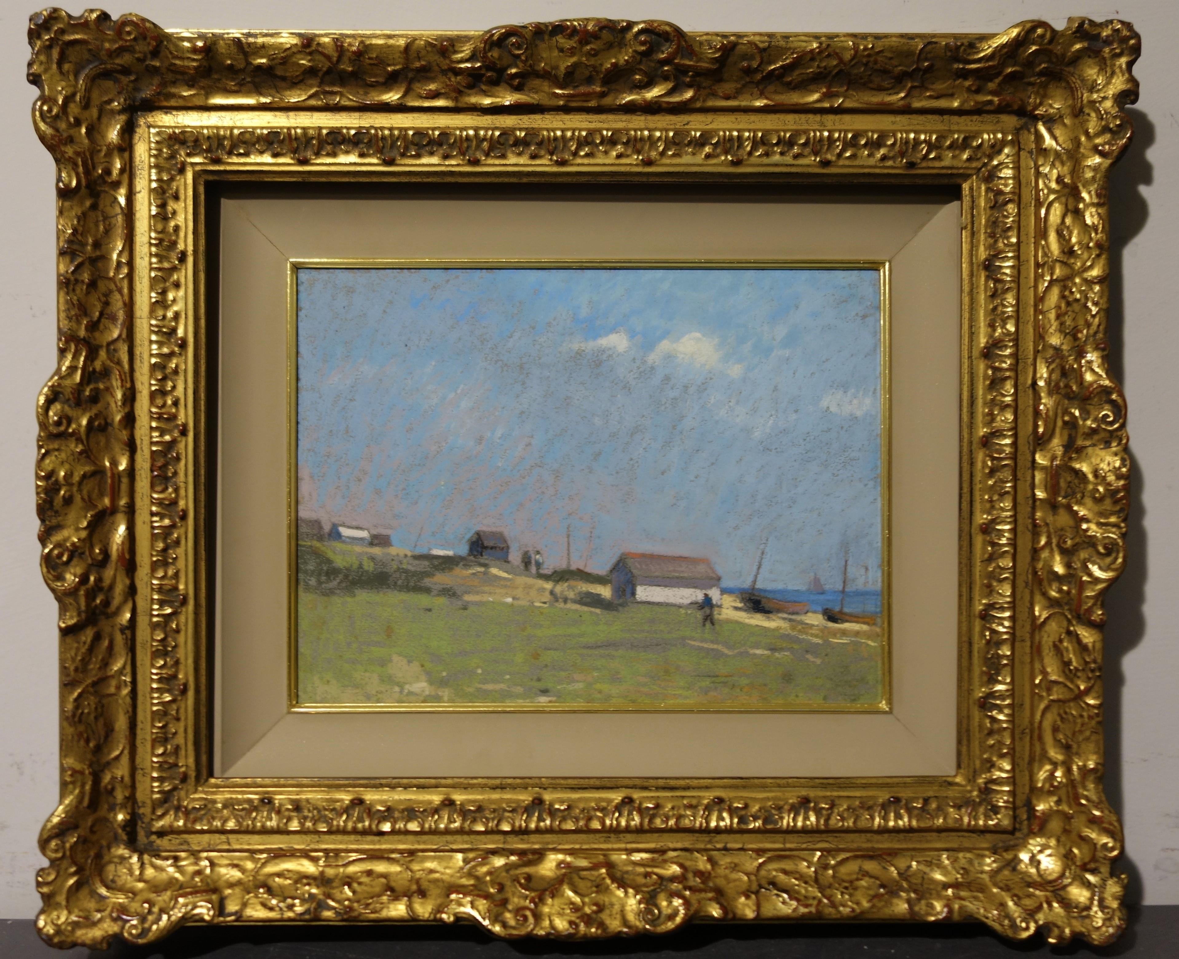 „Baraques“ (nahe Deal, England)  Pastell   cm. 24 x 32   1910 – Art von Edouard Chappel