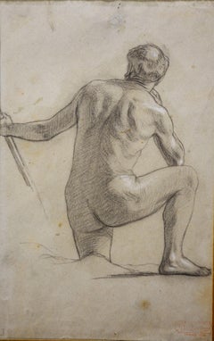 "Male nude"  Pencil cm. 18 x 27  1893 ca