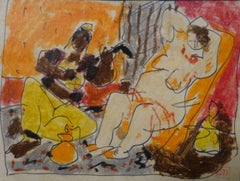 "Odalisque and musician"   cm. 19 x 15    1950