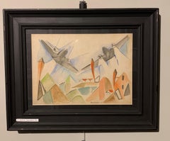 "Airplanes in flight" Flight, Italian Futurism, aereopittura, aircraft, 1935,