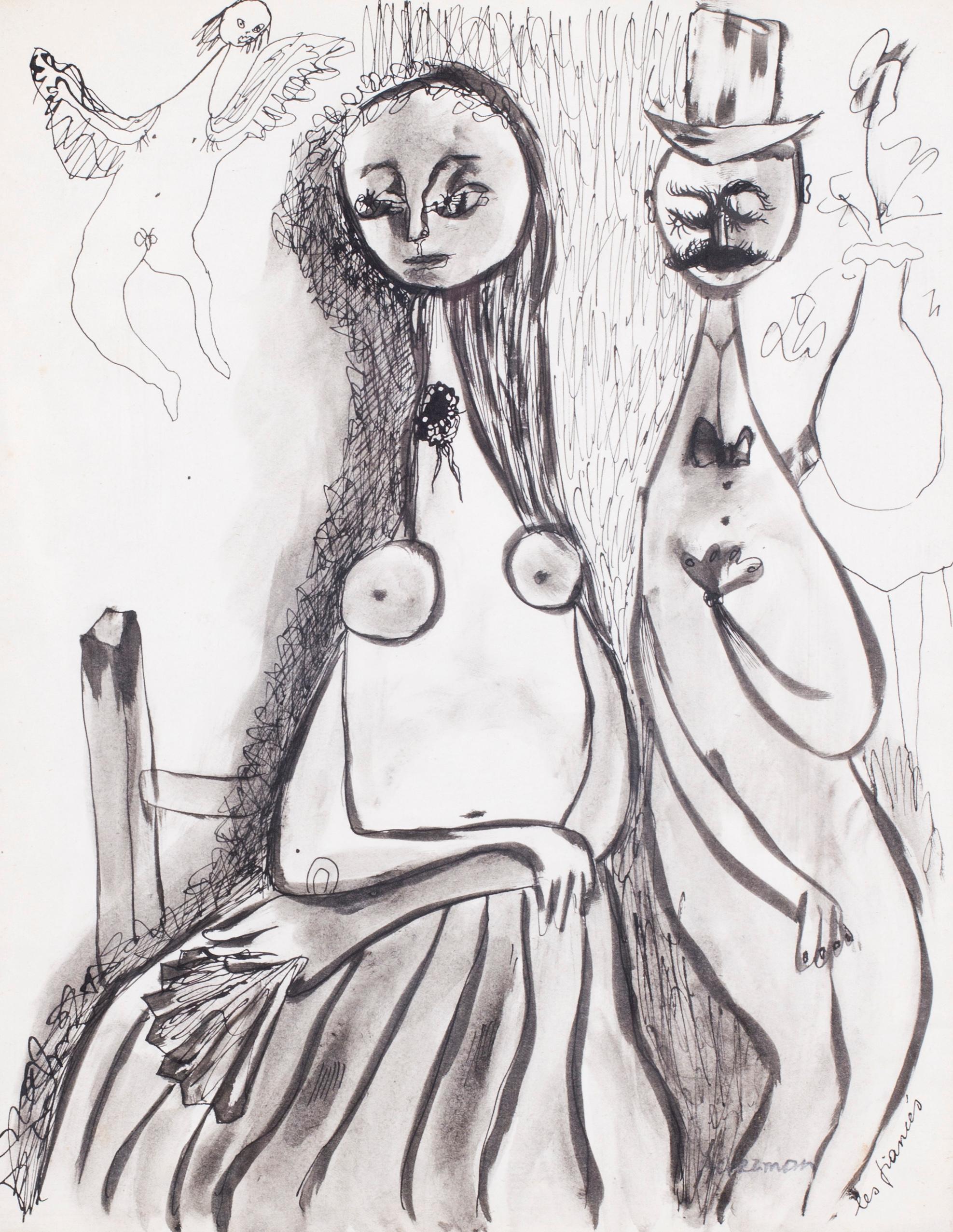Les Fiances (the engaged couple) - Abstract Art by Max Ackermann