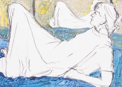 Reclining figure before mirror