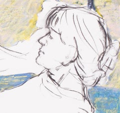 Reclining figure before mirror