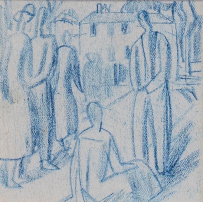 Walpole Champneys (British, 1879 – 1961)
A set of six blue crayon vignettes possibly designs for later illustrations / paintings
Blue crayon on paper
11.1/4 x 15 in. (28.5 x 38.2 cm.) (including frame)
