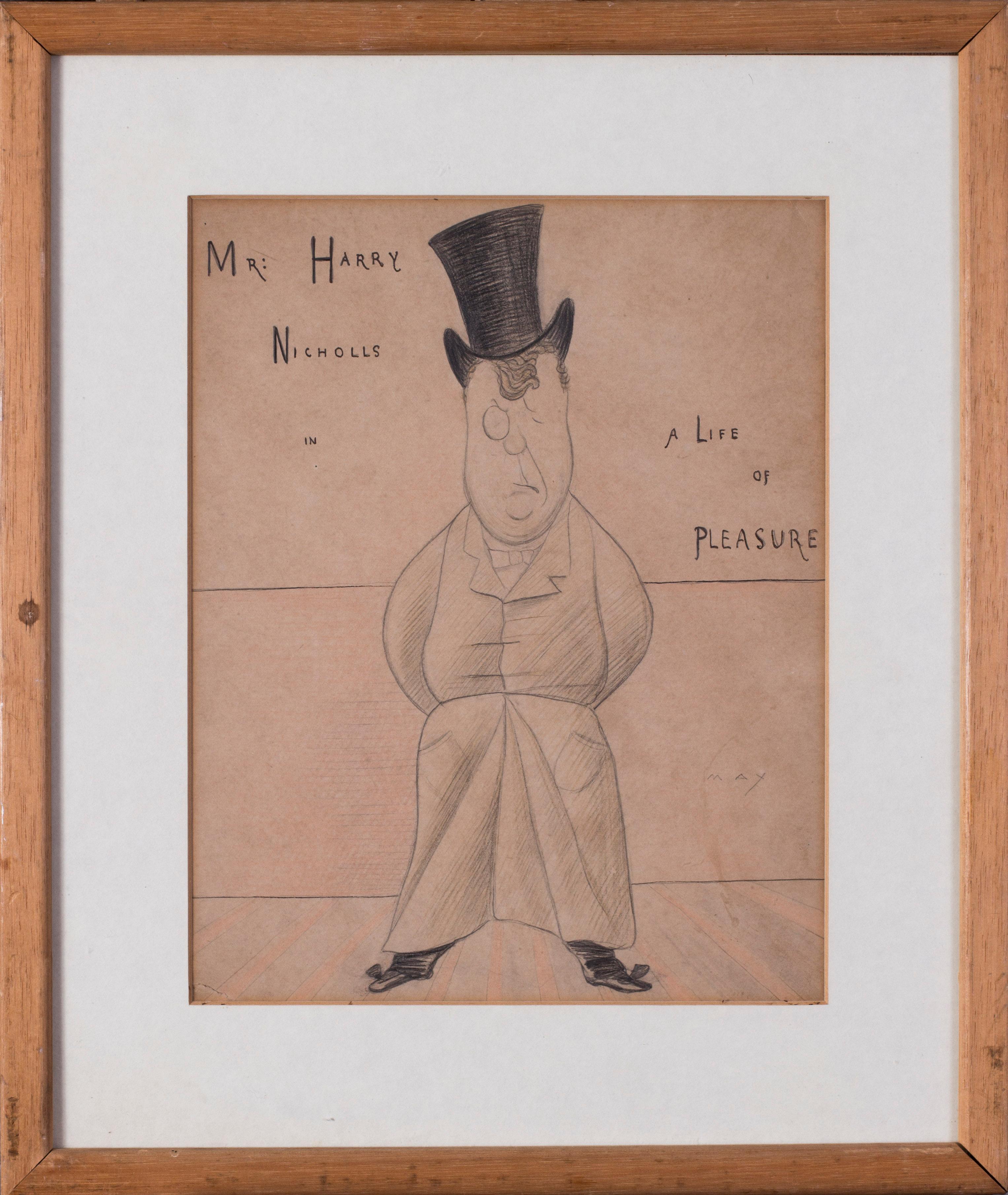 Max Beerbohm (British, 1872 – 1956)
Mr Harry Nicholls (In a life of pleasure), 1893
Signed ‘MAX’ (lower right), inscribed with title in ink
Pencil on paper with evidence of some watercolour
11 x 8.5/8 in. (28 x 22 cm.)

Henry Thomas "Harry" Nicholls