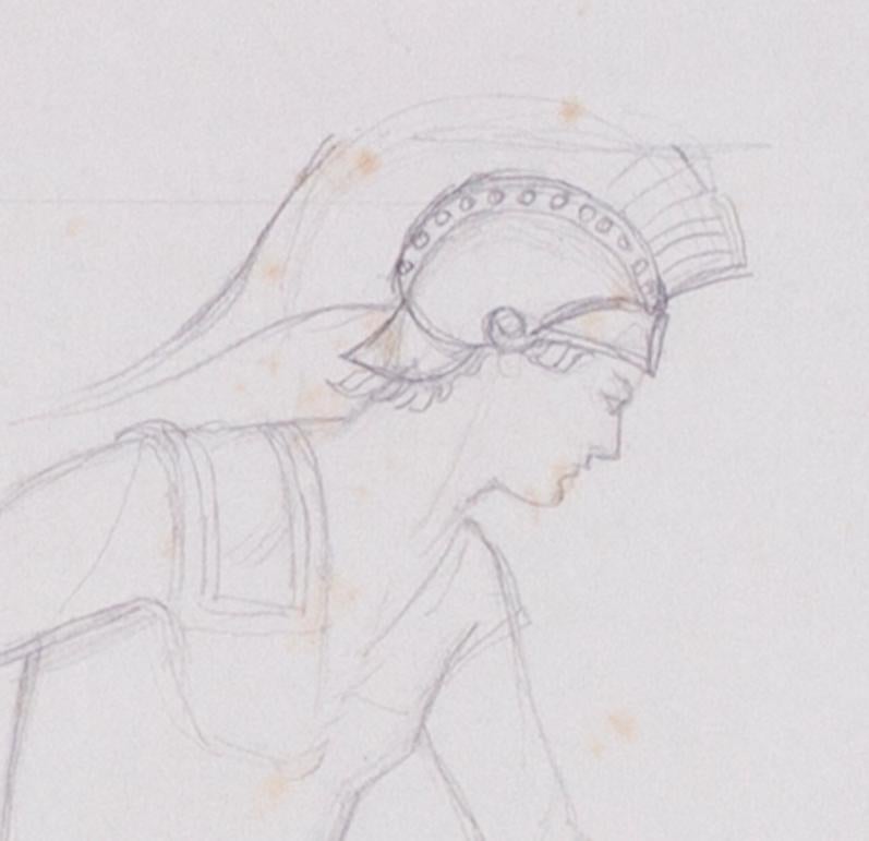 Joseph Edward Southall, R. W. S. (British, 1861-1944)
Study for ‘Theseus and the Minotaur’
Pencil on paper
Signed with monogram and dated ‘3.VII./1902’
6.1/2 x 11.3/4 in. (16.1/2 x 30 cm.)
