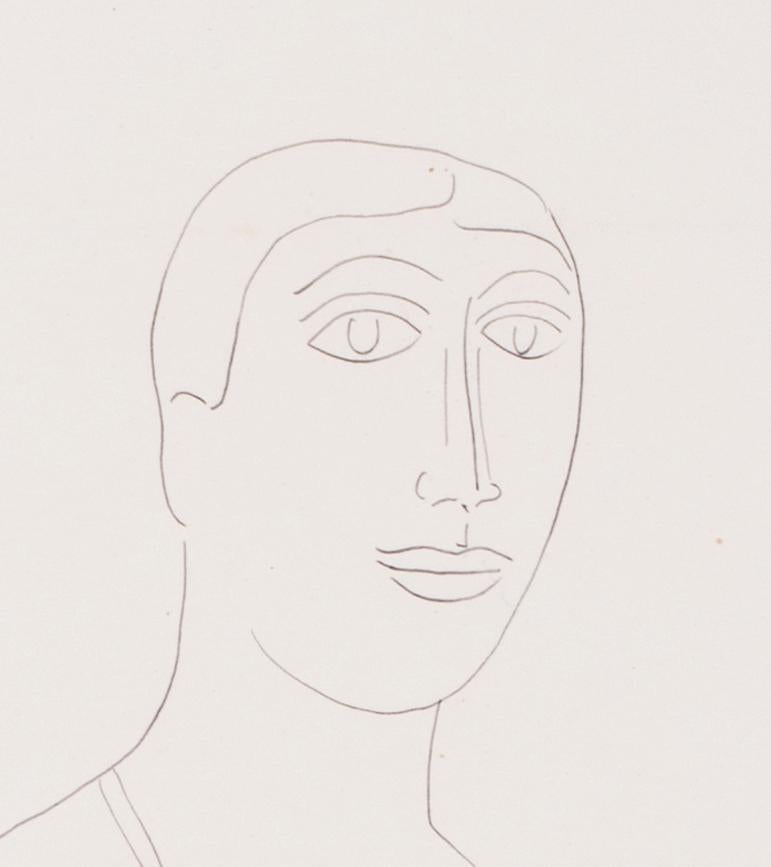 A 20th Century drawing of a model by Indian artist F. N. Souza - Abstract Expressionist Art by F.N. Souza